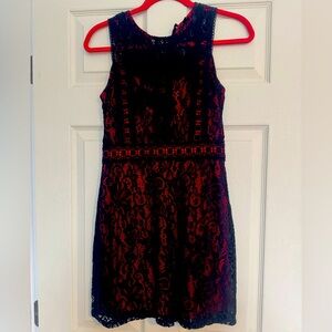 Black and red lace dress